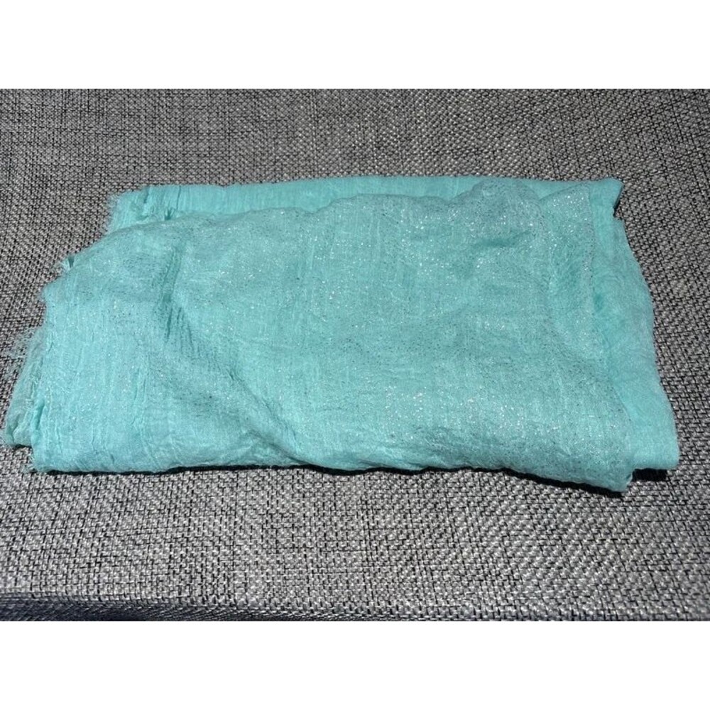 Aquamarine scarf. Approximately 78” long 34” wide.